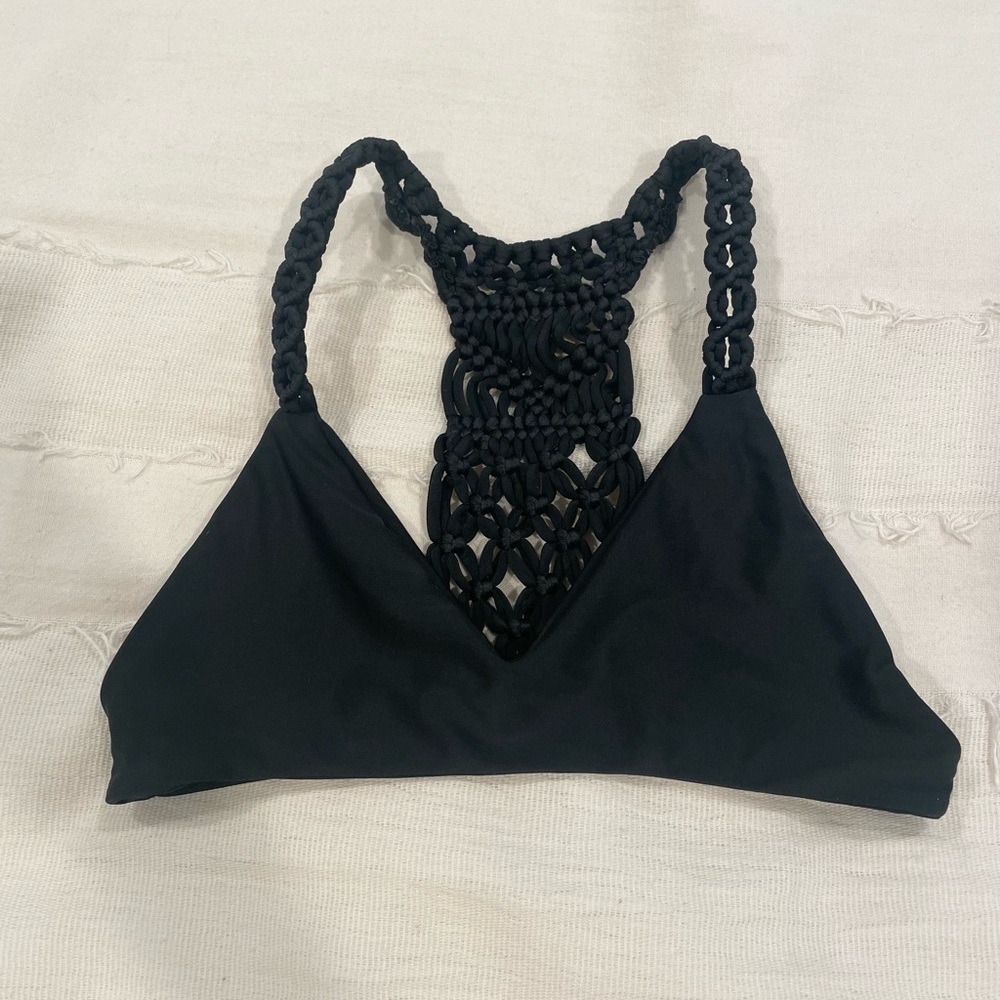 Mikoh Black Racer Back Bikini Top